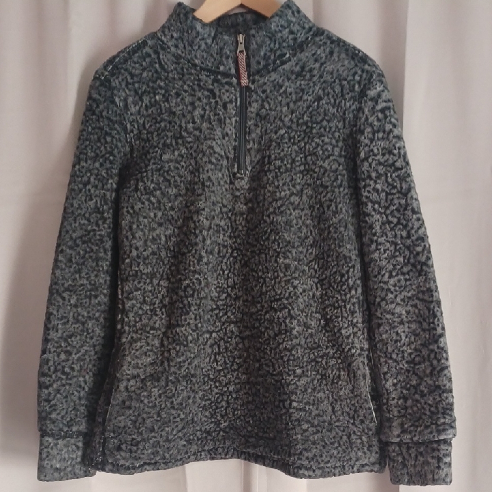 Weatherproof Vintage Sz L Frosty Tipped Sherpa Pullover 1/4 Zip Fleece Jacket
